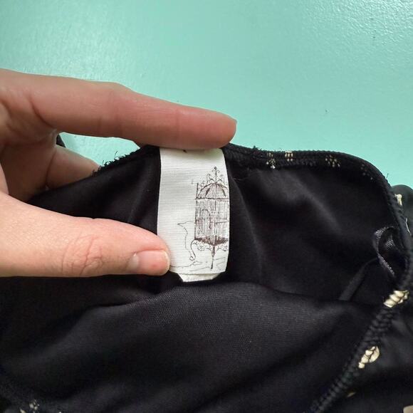 Vintage Black and white polka dot dress - one shoulder - Size Large - Picture 4 of 7